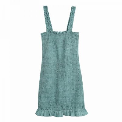 Summer Women Green Jacquard Elastic Slim Suspender Mini Dress Female Sleeveless Clothes Casual Lady Vestido D7675